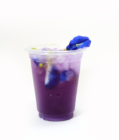Butterfly pea drink.After adding acid.の写真素材