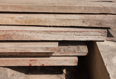 Stack of lumber at construction site for my house