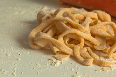 home cooking - making italian pasta from doughの写真素材