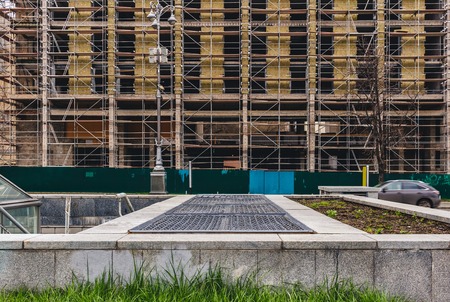 New apartment building is under construction in the cityの写真素材