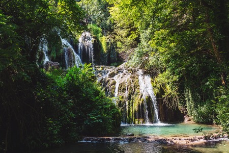 Nature landscape of Krushuna waterfalls in Bulgaria.の写真素材