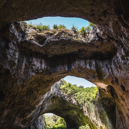Devetashka large karst cave in Bulgaria, nature landscape.の写真素材