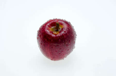 Red ripe apple on white backgroundの写真素材
