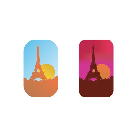 the eiffel tower in Paris Franceのイラスト素材