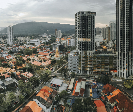 Skyscrapers in Penang, Malaysiaの写真素材