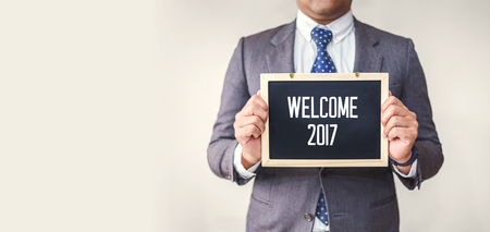 Businessman welcome year 2017. Business new year concept.の写真素材