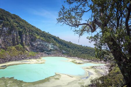 Kawah Putih crater lake , Bandung Indonesia. Taken from Sunan Ibu, Rancabali Ciwidey West Java Indonesia.の写真素材
