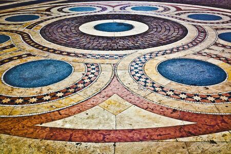 Decorative mosaic in front of the Saint Stephen s Basilica, in Budapest, Hungaryの写真素材