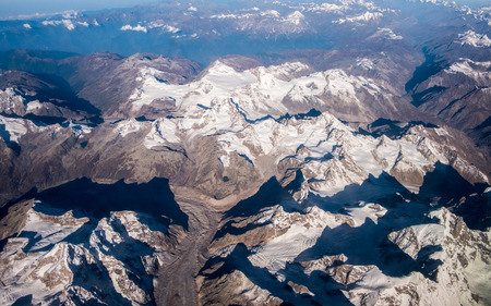 Top view image of the Himalaya mountain and blue skyの写真素材