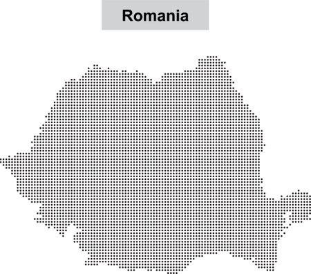 Romania dotted vector mapのイラスト素材
