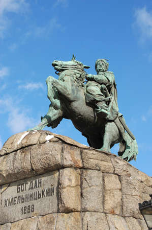 Bogdan Khmelnitsky monument - Sophia square, Kiev, Ukraineの写真素材
