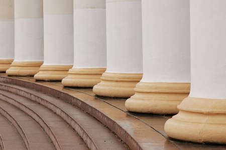Architectural pattern of classic columns and steps