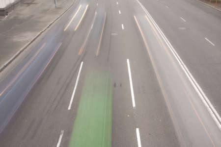 Highway with traffic car in a motion