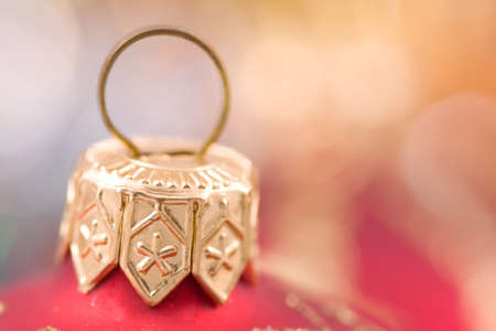 christmas red  ball  - macro backgroundの写真素材
