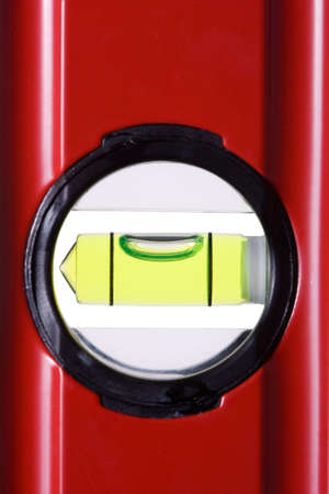 Red bubble spirit level for construction
