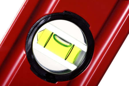 Red bubble spirit level for constructionの写真素材