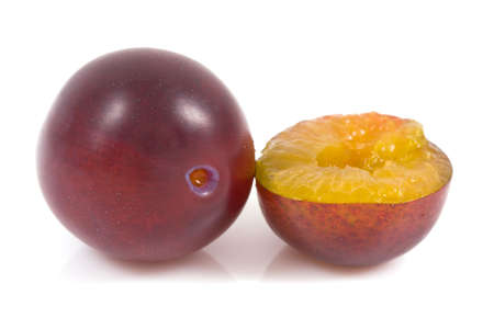 Plum isolated on the whiteの写真素材