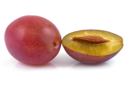 plums isolated on a white backgroundの写真素材