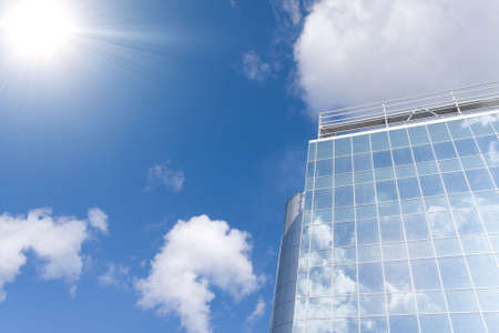Business buildings on a background blue sky