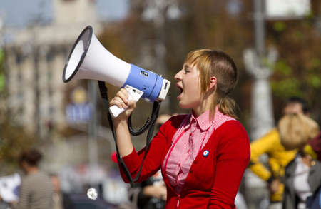 KIEV, UKRAINE - SEPTEMBER 10 , 2010: Meeting in protection of homeless dogs and cats . September 10,2010 in Kiev, Ukraine.のeditorial素材