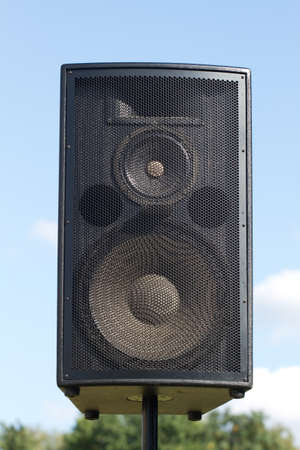 loudspeaker against the blue skyの写真素材