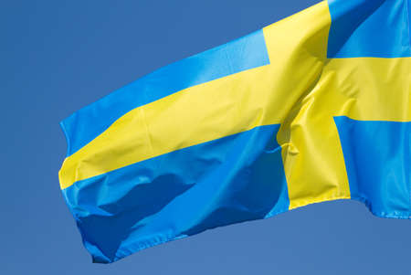 Sweden flag on the blue sky