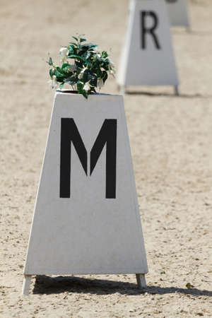 Horse Dressage Rings letter post and field fenceの写真素材