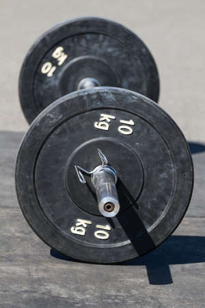 Barbell with disks on ten kg