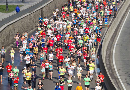 KYIV, UKRAINE - APRIL 17, 2016:Kiev half marathon in Kyiv, Ukraine. The number of runners were more than eight thousand people.のeditorial素材