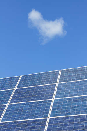 Solar panels with blue sky