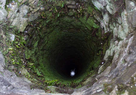 Water well with moss of stoneのeditorial素材