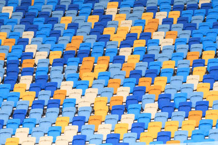 Empty grandstand of the football stadiumの写真素材