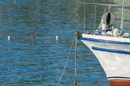 White yacht anchored at the Mediterranean sea in Antalya