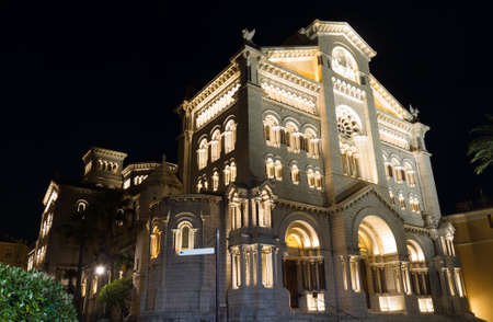 Facade of Saint Nicholas Cathedral at Monacoの写真素材