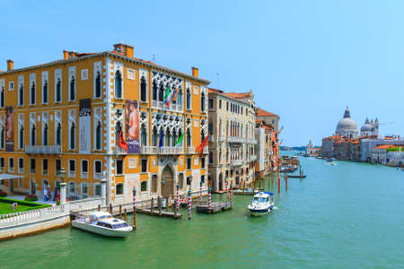 Venice, Italy- June 12, 2010:Grand Canal and Basilica Santa Maria della Salute in Venice ,Italy.のeditorial素材