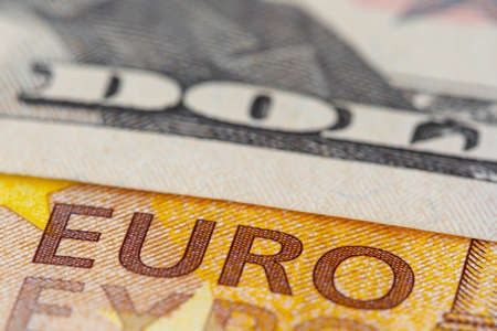 Background from euro banknotes and dollars