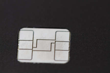 Black credit card chip of macro background .の写真素材