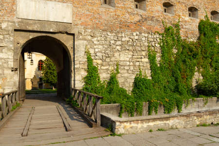 Lviv, Ukraine - July 21, 2017:Hlyniany Gate of the Bernardine Monastery in Lviv, Ukraineのeditorial素材