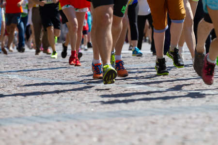 Kyiv, Ukraine - June 1,2015:Athletes legs running half marathon Chestnut Run in Kyiv, Ukraine