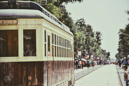 Old Beijing sightseeing busのeditorial素材