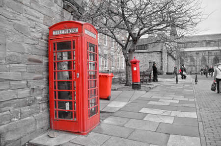 British red telephone boothのeditorial素材