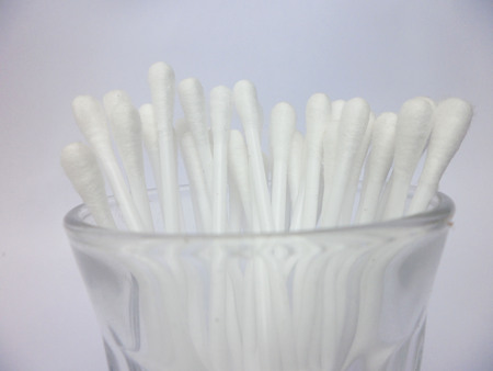 Cotton swab in a glass の写真素材