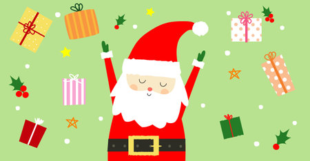 Illustration, Christmas, New Year, as a backdrop, cover, banner, let's celebrateの写真素材