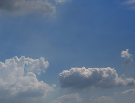 blue sky background with tiny clouds. nature cloud blue sky background.の写真素材
