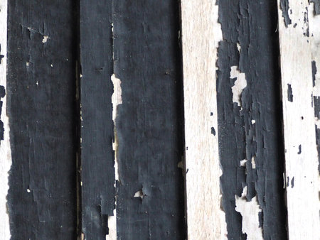 Black and white wood texture background. Close up of old wooden planks.の写真素材
