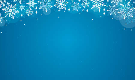 Winter snowflakes background vector illustration. Greeting season decorationのイラスト素材