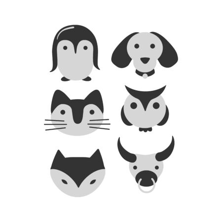 Animal head vectors illustration conceptualのイラスト素材