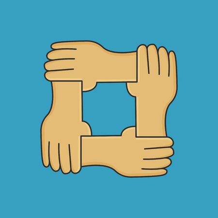 Solidarity Together Vector Concept. Hands Icon Illustrationのイラスト素材