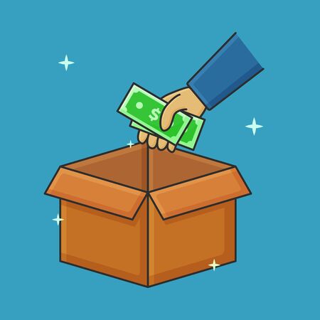 Donation And Charity Concept Vector. Icon Illustrationのイラスト素材