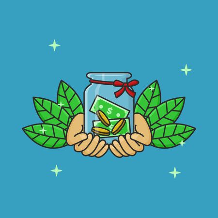Donation Concept Vector Illustration. Crowd Funding Iconのイラスト素材